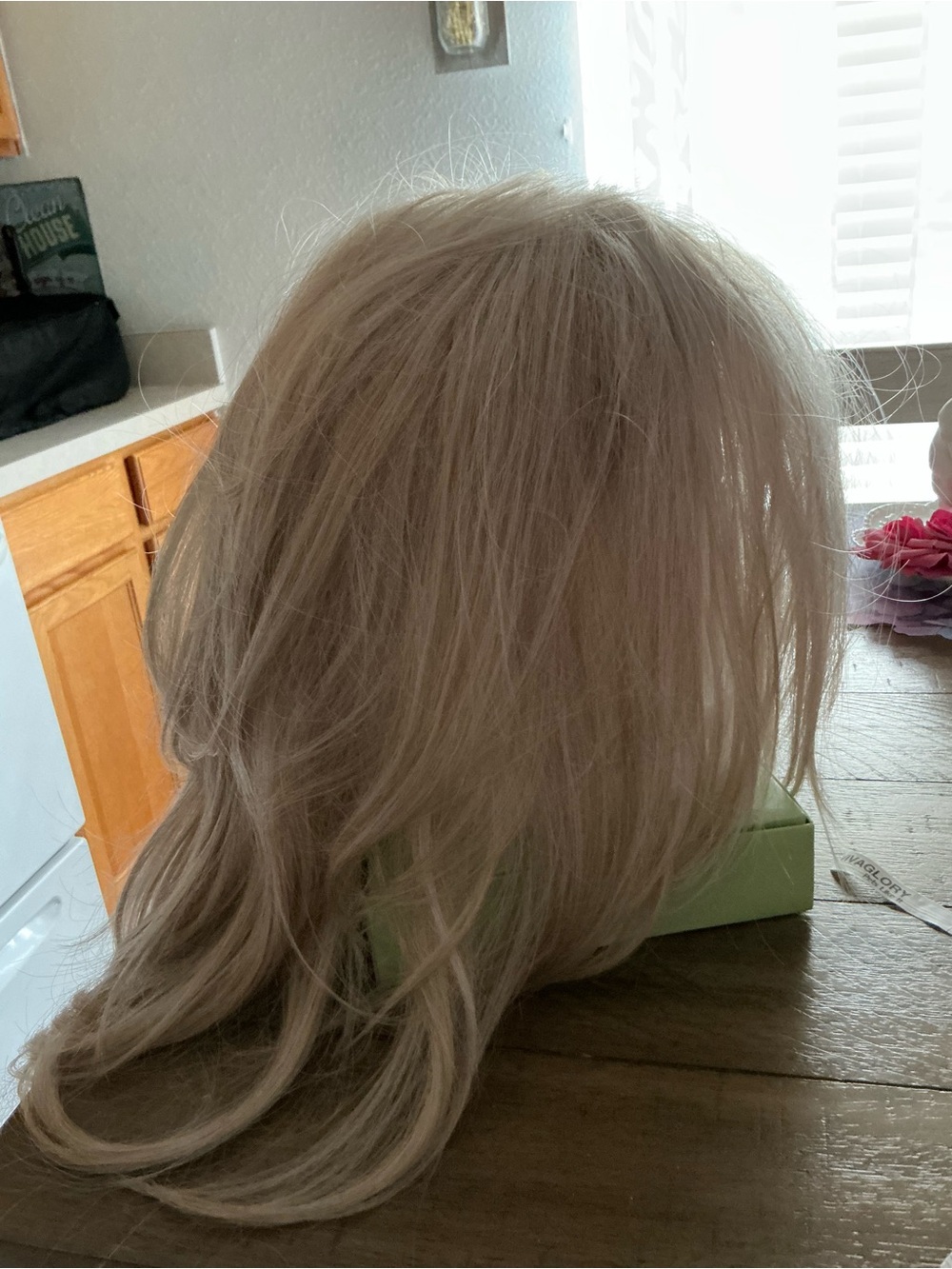 Blonde Women's Long Synthetic Wig 20”- Neutral Blonde, No bangs